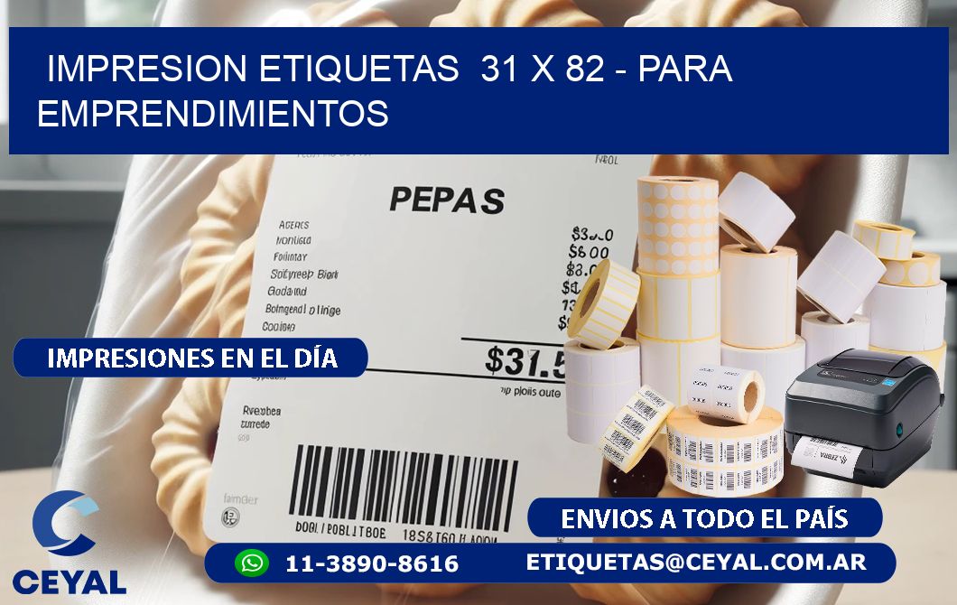 impresion etiquetas  31 x 82 - para emprendimientos