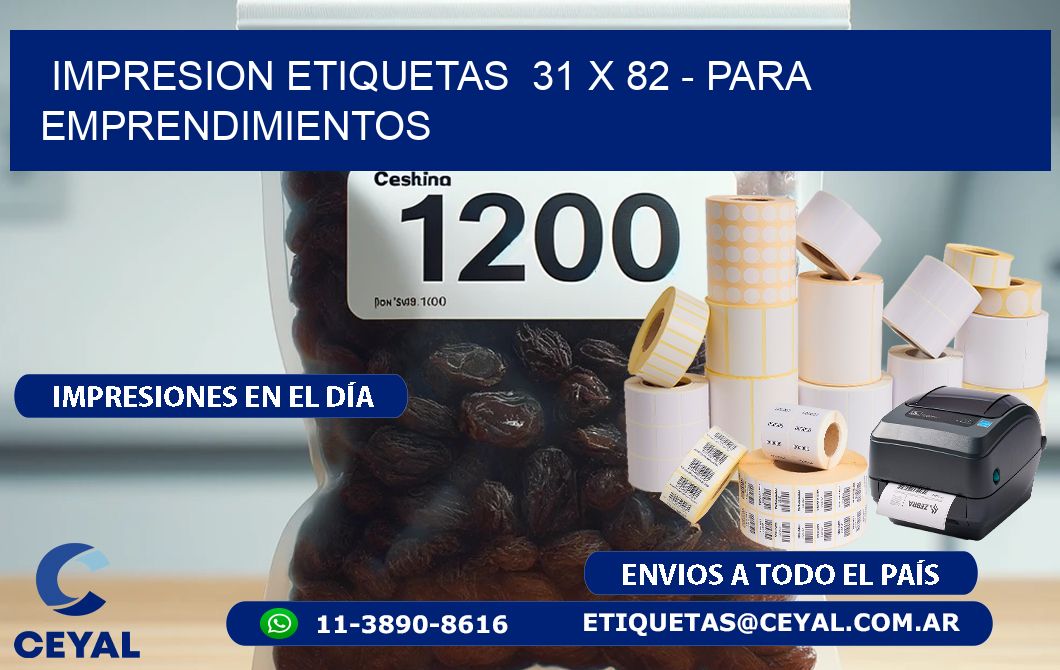 impresion etiquetas  31 x 82 - para emprendimientos