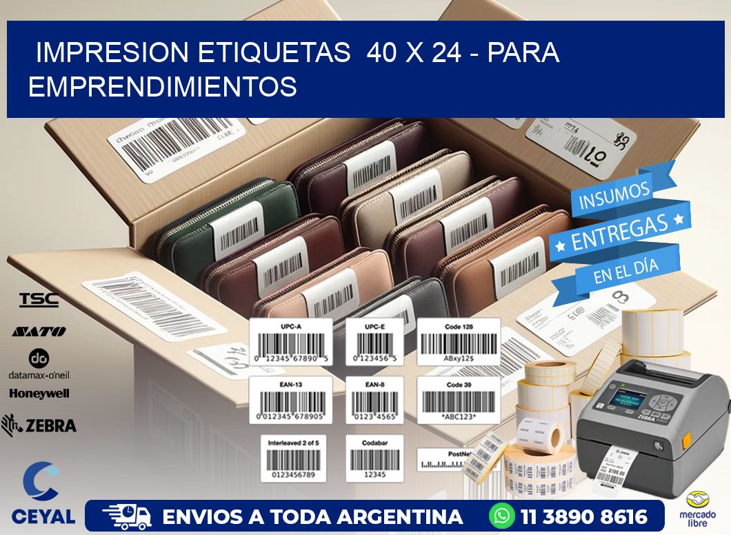 impresion etiquetas  40 x 24 - para emprendimientos