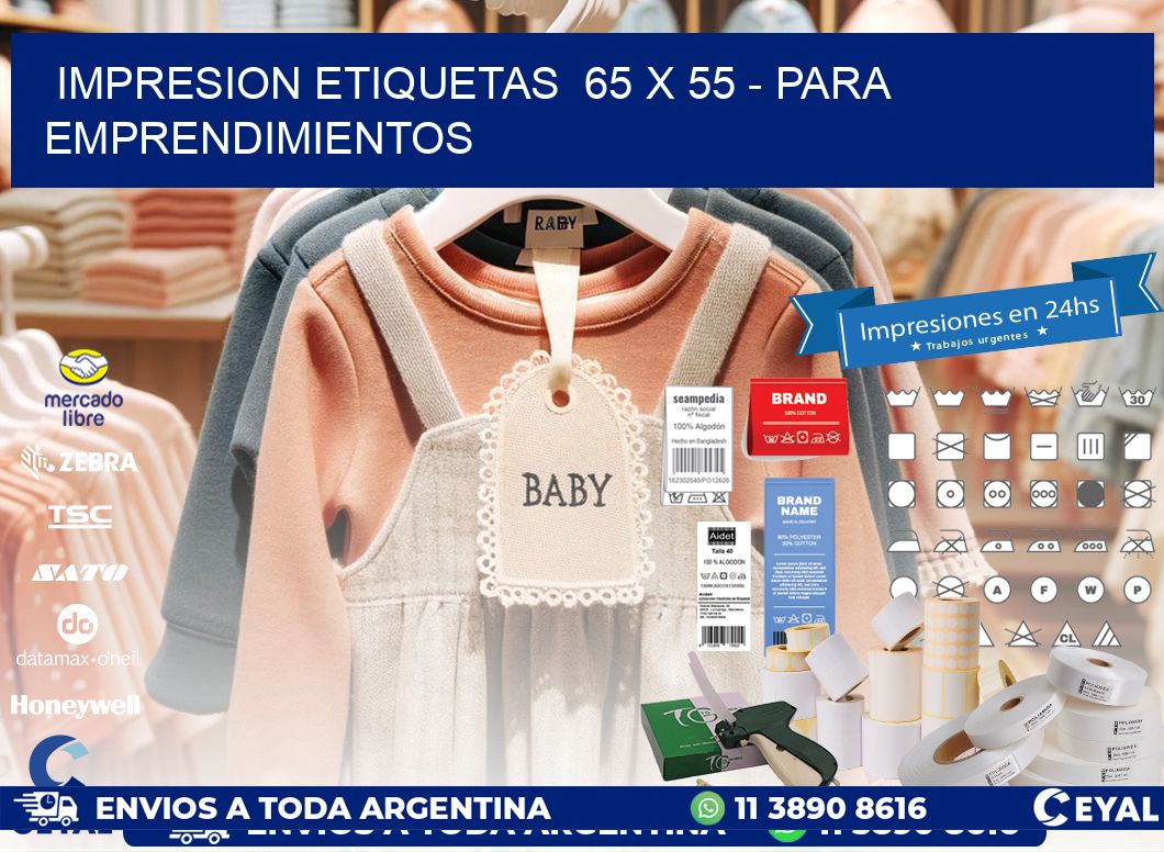 impresion etiquetas  65 x 55 - para emprendimientos