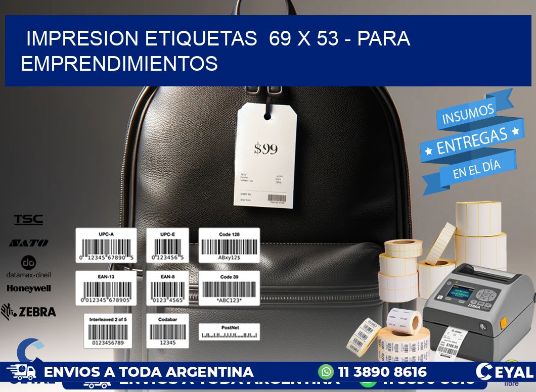 impresion etiquetas  69 x 53 - para emprendimientos
