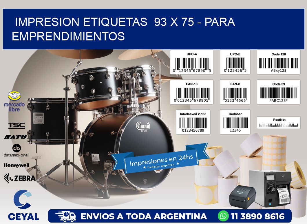 impresion etiquetas  93 x 75 - para emprendimientos