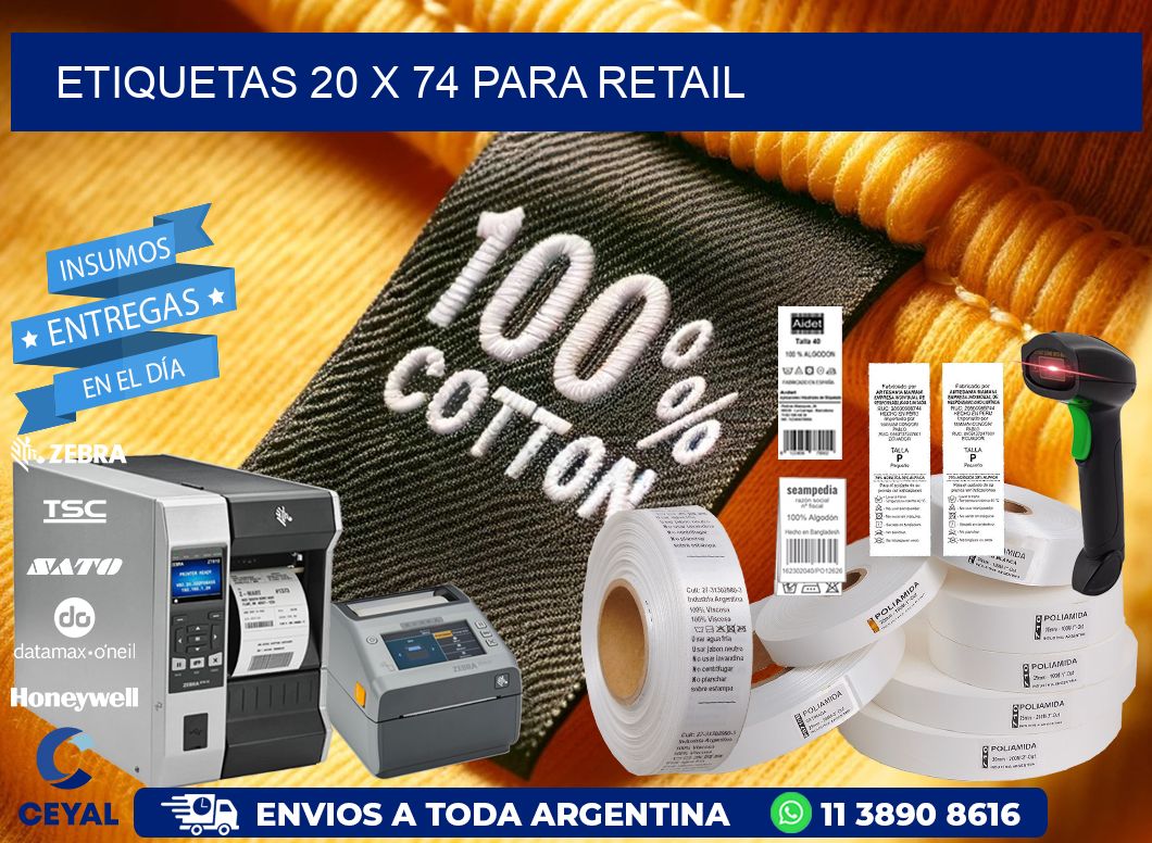 ETIQUETAS 20 x 74 PARA RETAIL
