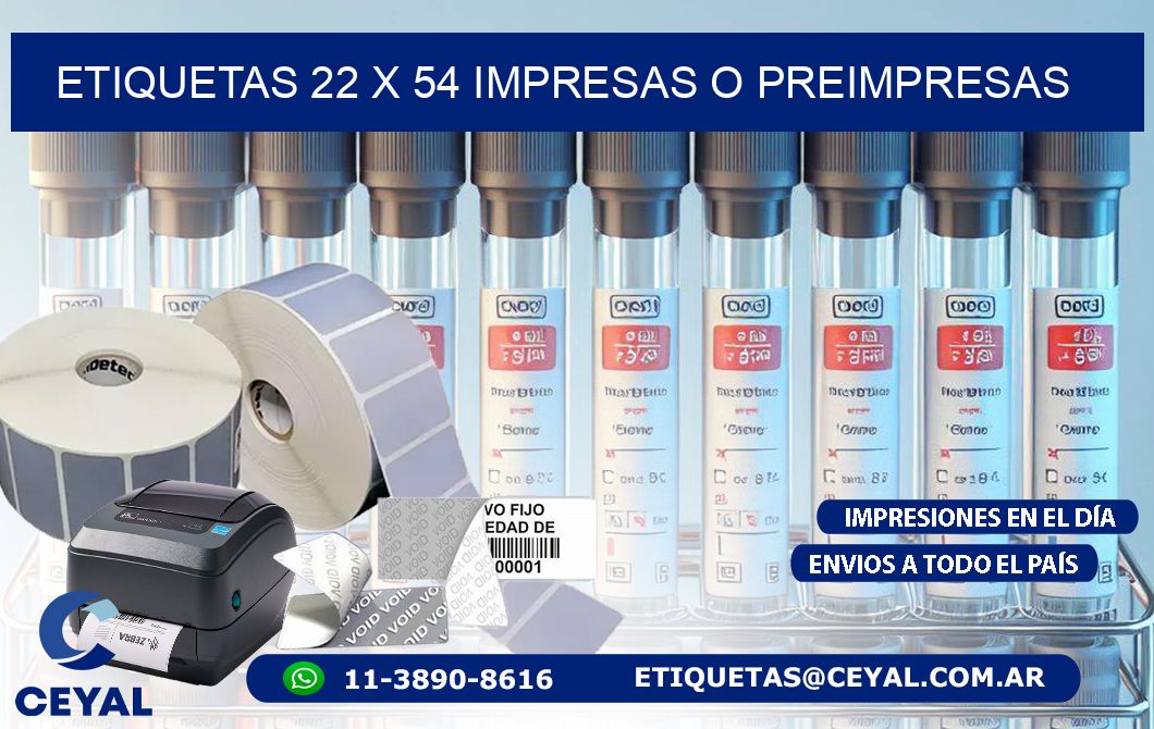 ETIQUETAS 22 x 54 IMPRESAS O PREIMPRESAS