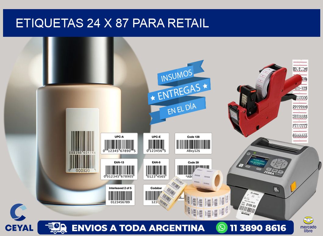 ETIQUETAS 24 x 87 PARA RETAIL