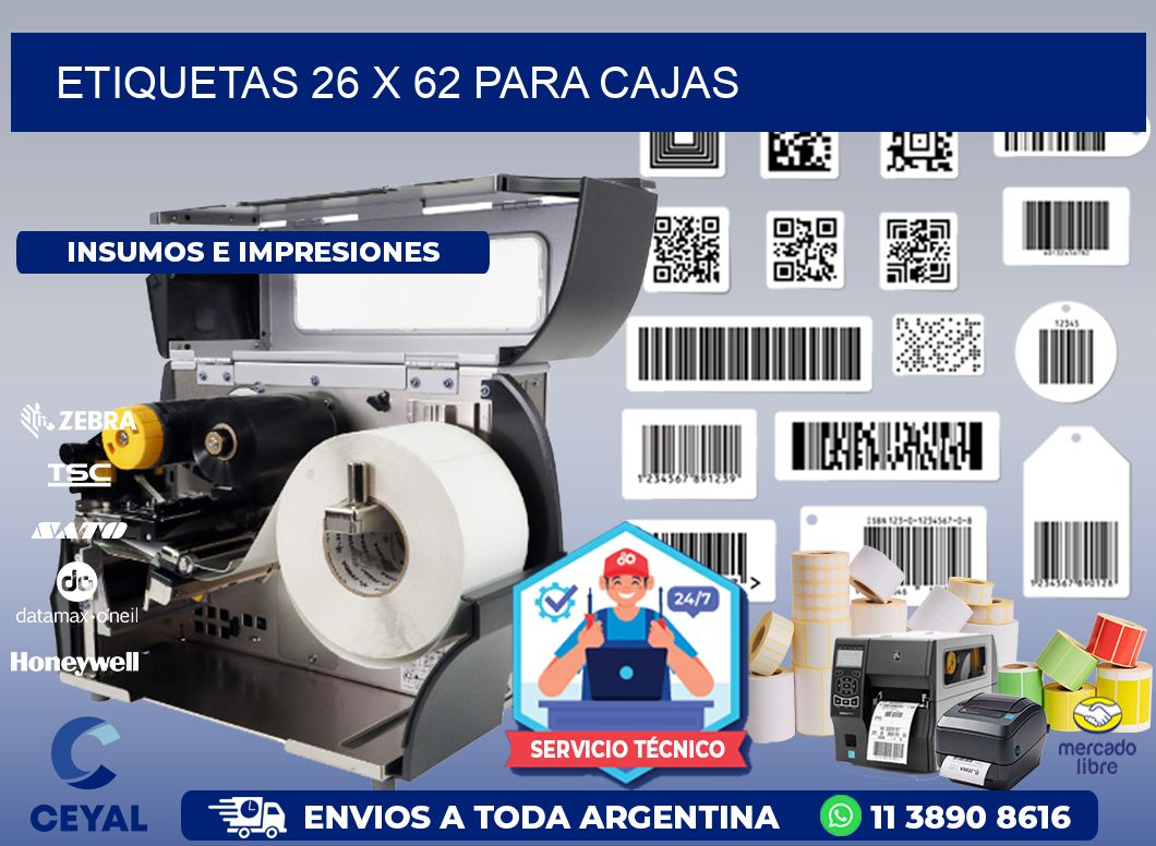 ETIQUETAS 26 x 62 PARA CAJAS