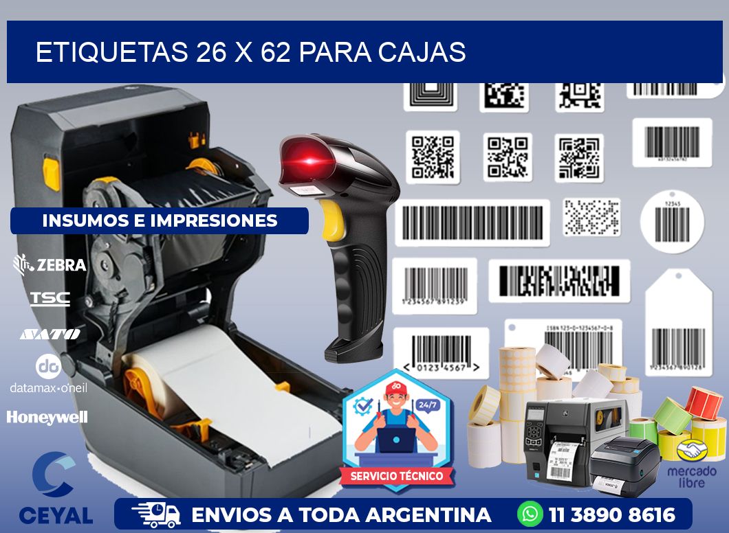 ETIQUETAS 26 x 62 PARA CAJAS