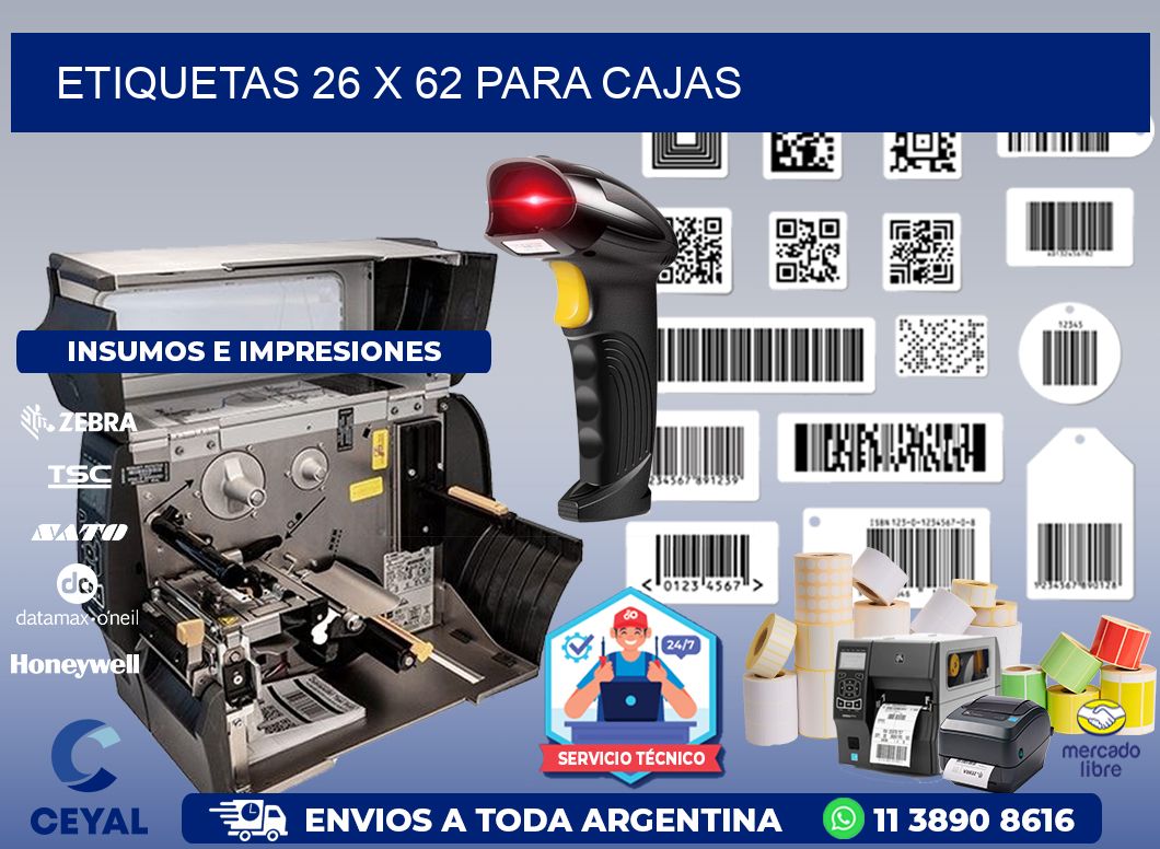 ETIQUETAS 26 x 62 PARA CAJAS