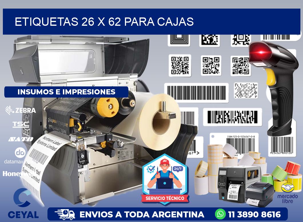 ETIQUETAS 26 x 62 PARA CAJAS