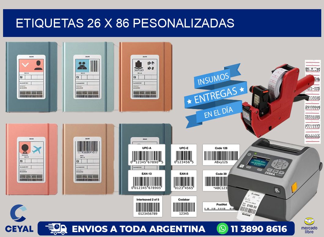 ETIQUETAS 26 x 86 PESONALIZADAS