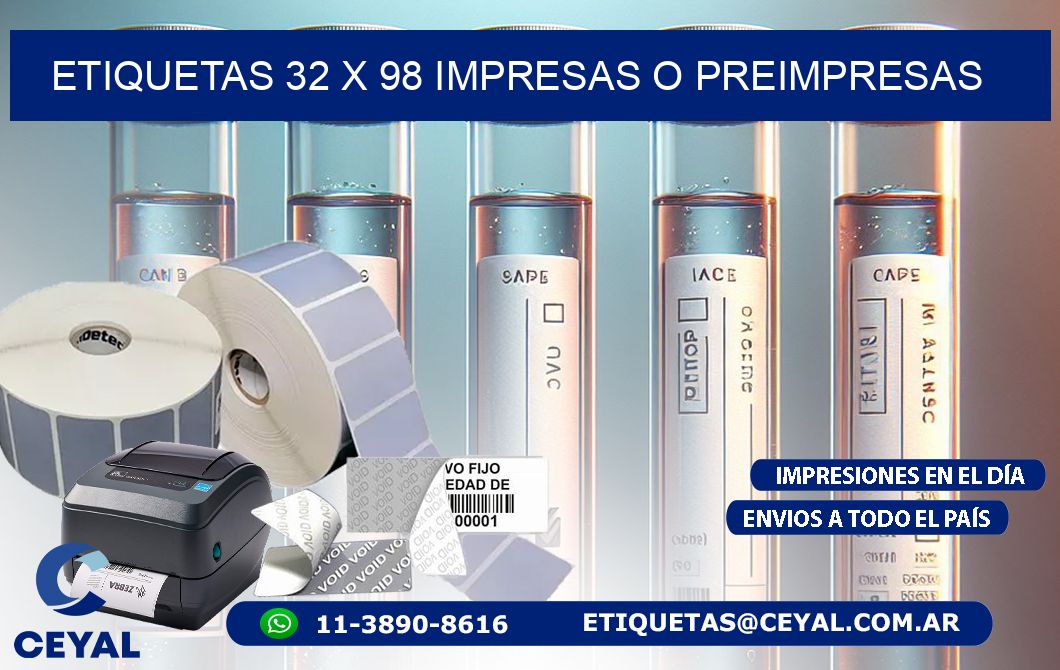 ETIQUETAS 32 x 98 IMPRESAS O PREIMPRESAS