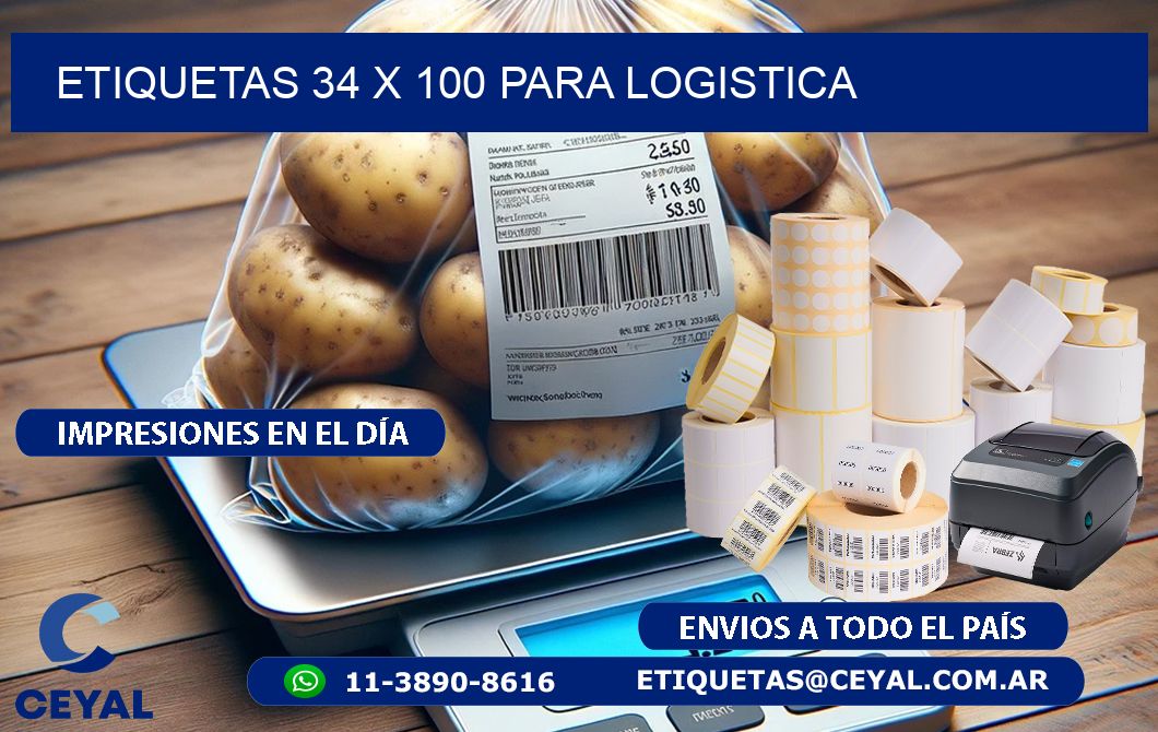 ETIQUETAS 34 x 100 PARA LOGISTICA