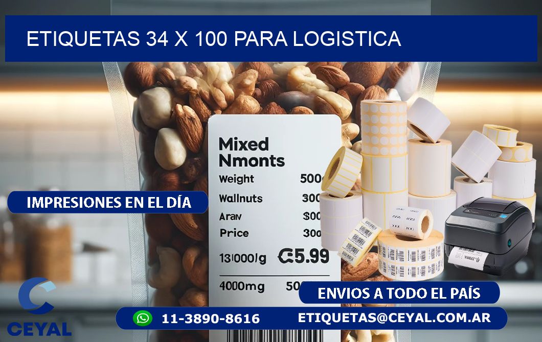 ETIQUETAS 34 x 100 PARA LOGISTICA