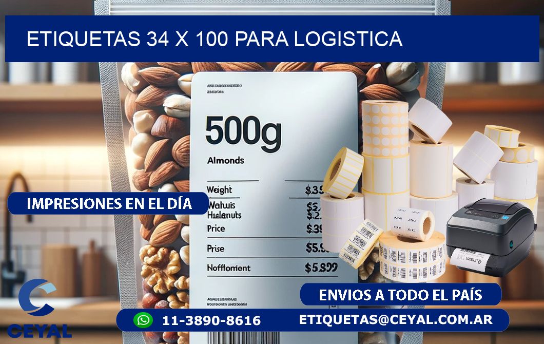 ETIQUETAS 34 x 100 PARA LOGISTICA