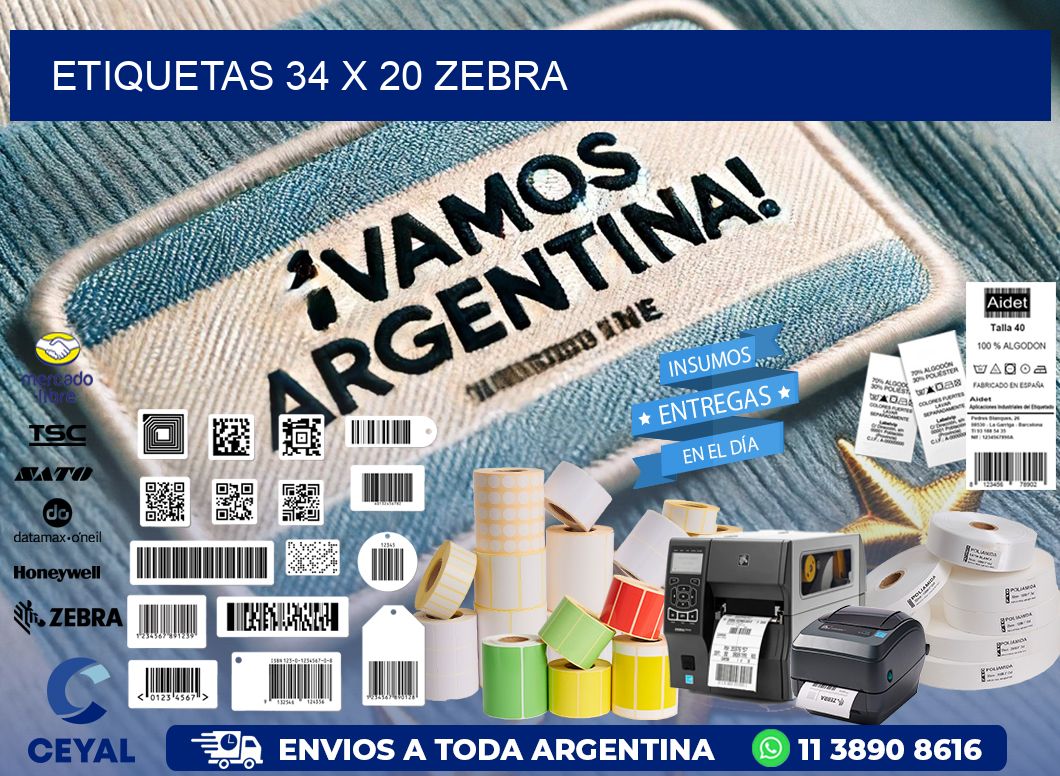 ETIQUETAS 34 x 20 ZEBRA