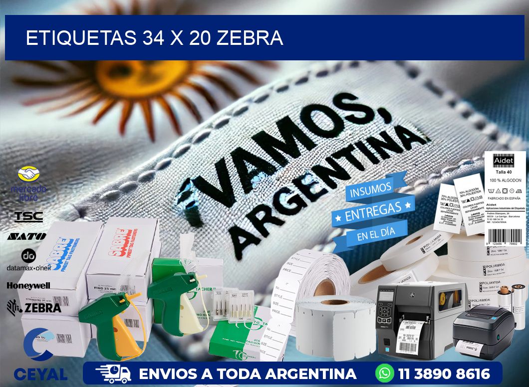 ETIQUETAS 34 x 20 ZEBRA