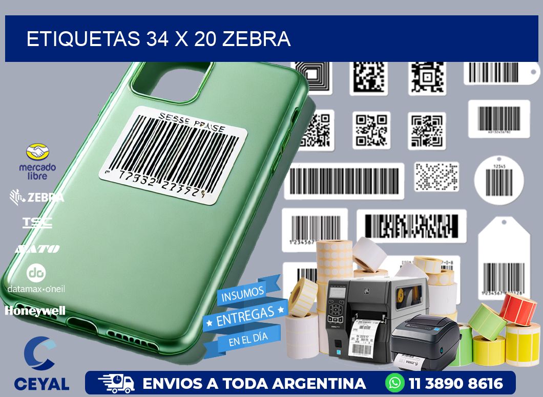 ETIQUETAS 34 x 20 ZEBRA