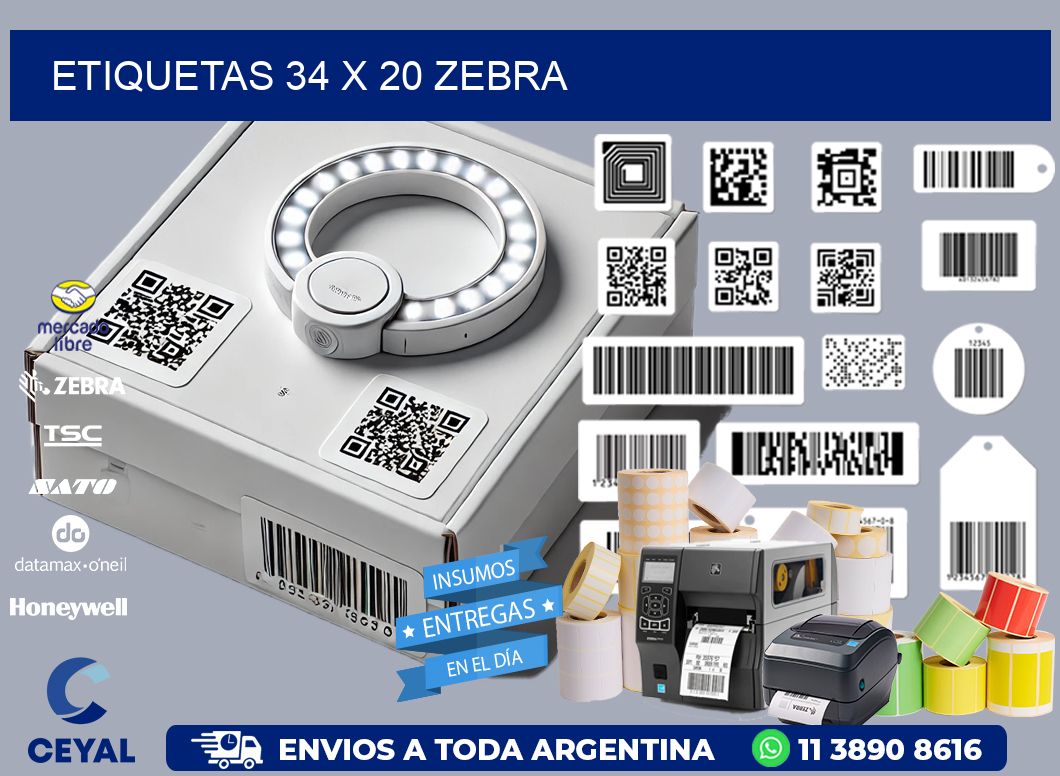 ETIQUETAS 34 x 20 ZEBRA
