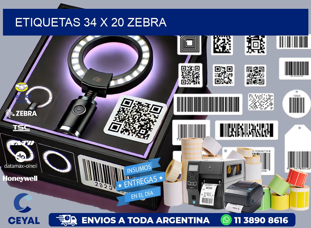 ETIQUETAS 34 x 20 ZEBRA
