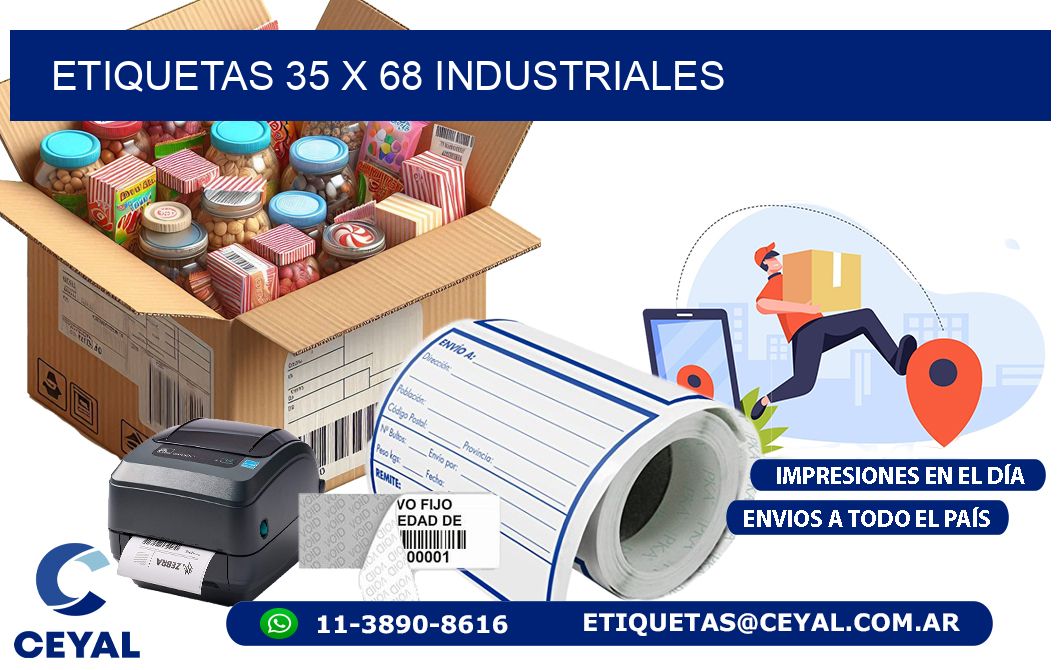ETIQUETAS 35 x 68 INDUSTRIALES