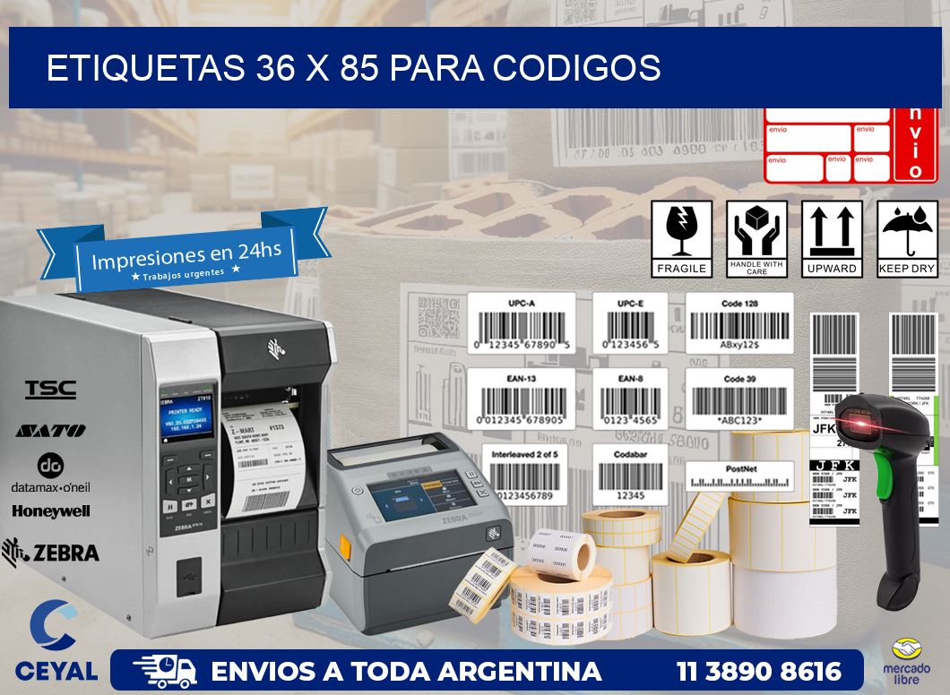ETIQUETAS 36 x 85 PARA CODIGOS