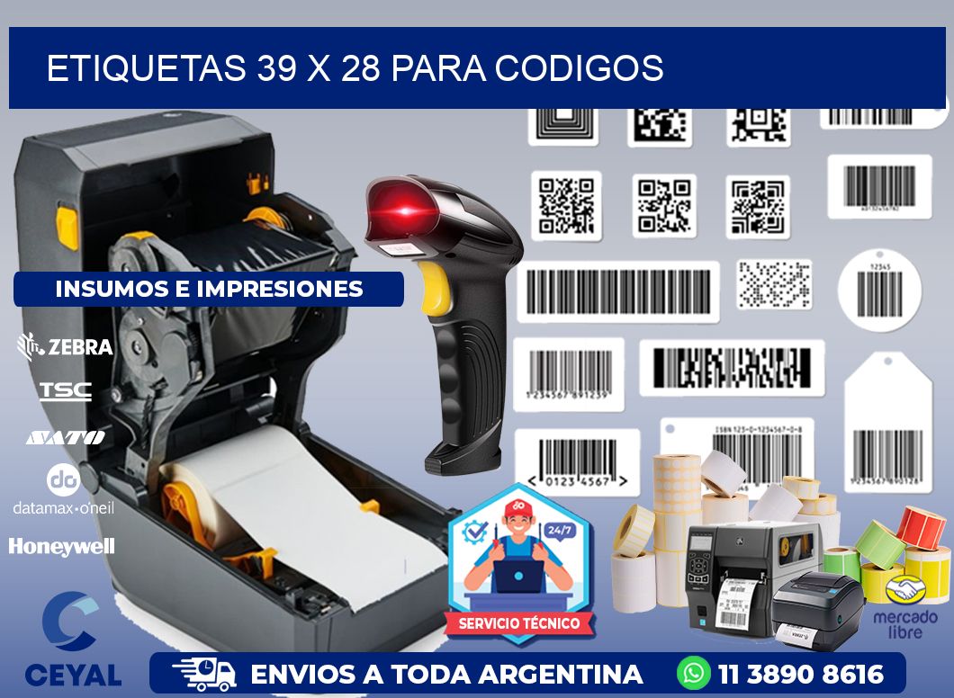 ETIQUETAS 39 x 28 PARA CODIGOS