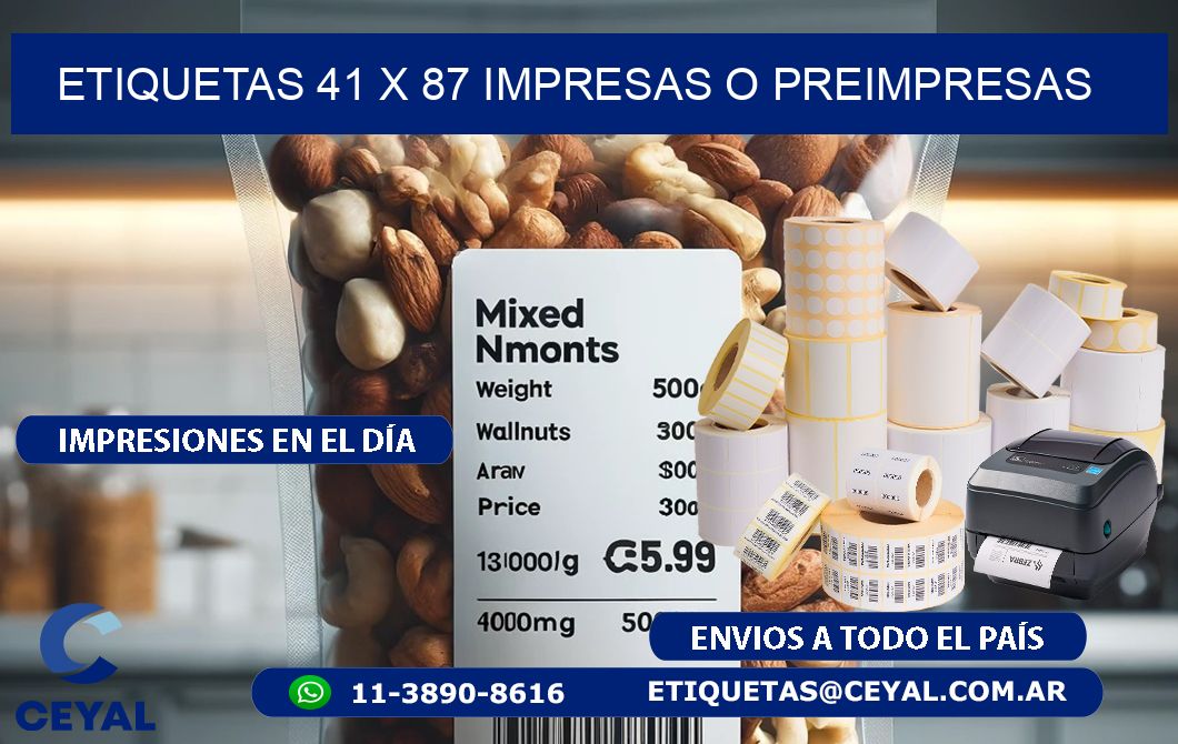 ETIQUETAS 41 x 87 IMPRESAS O PREIMPRESAS