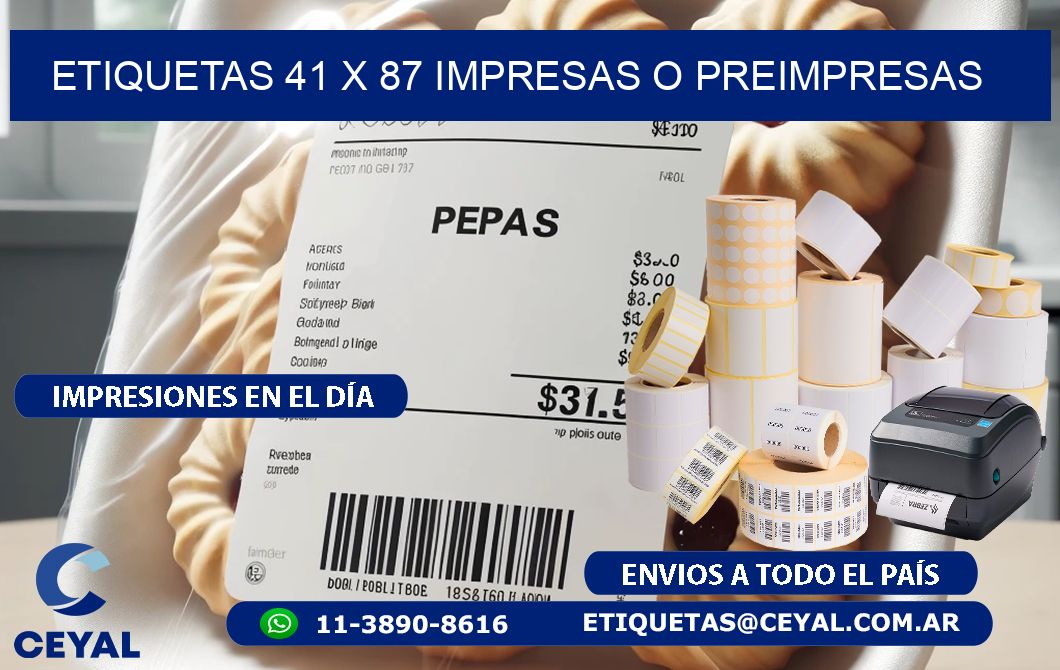 ETIQUETAS 41 x 87 IMPRESAS O PREIMPRESAS
