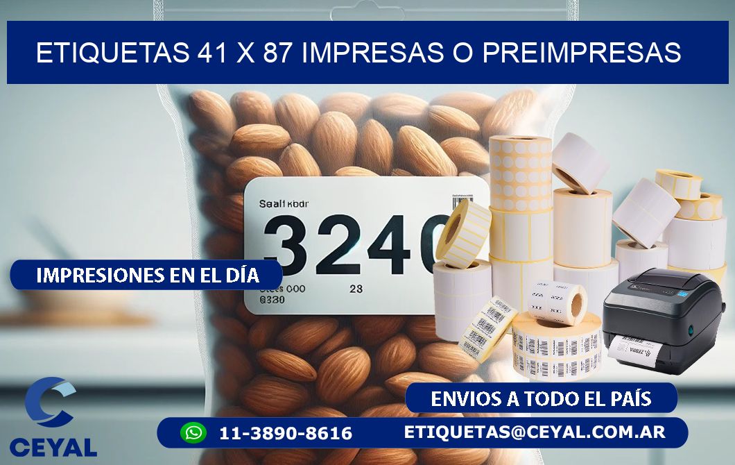 ETIQUETAS 41 x 87 IMPRESAS O PREIMPRESAS