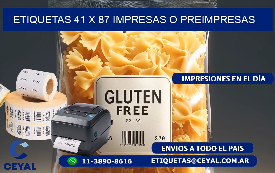 ETIQUETAS 41 x 87 IMPRESAS O PREIMPRESAS