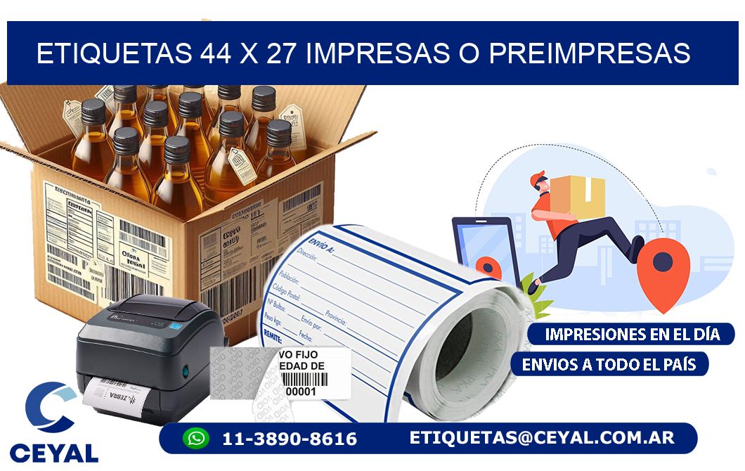 ETIQUETAS 44 x 27 IMPRESAS O PREIMPRESAS