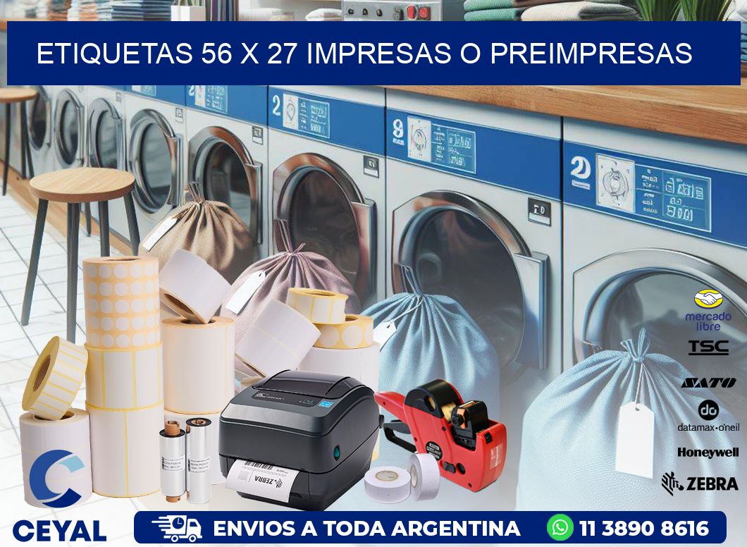 ETIQUETAS 56 x 27 IMPRESAS O PREIMPRESAS