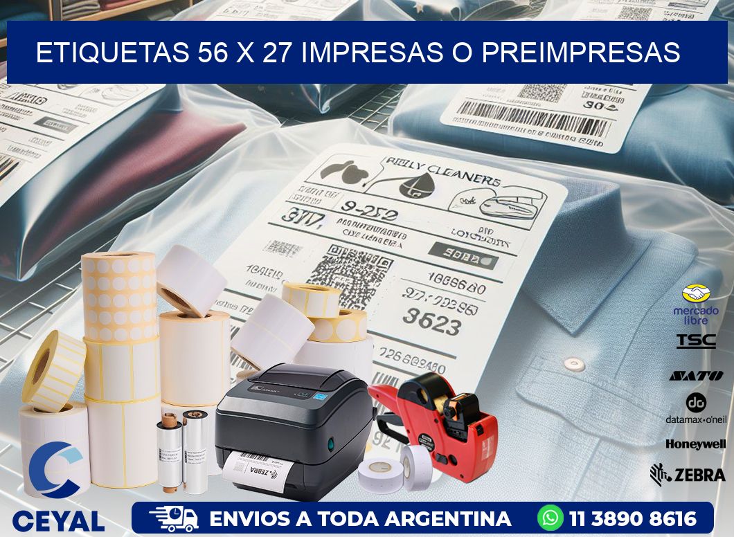 ETIQUETAS 56 x 27 IMPRESAS O PREIMPRESAS