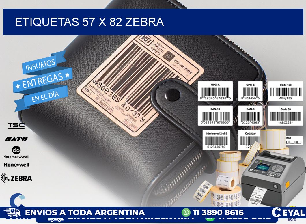 ETIQUETAS 57 x 82 ZEBRA