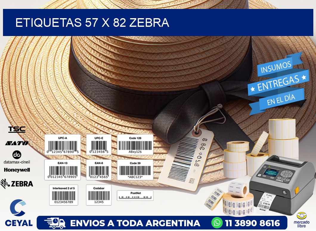 ETIQUETAS 57 x 82 ZEBRA