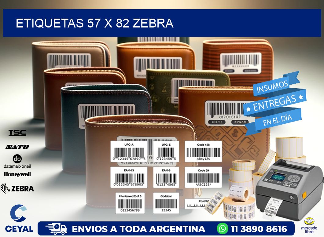 ETIQUETAS 57 x 82 ZEBRA