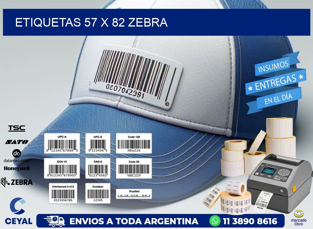 ETIQUETAS 57 x 82 ZEBRA