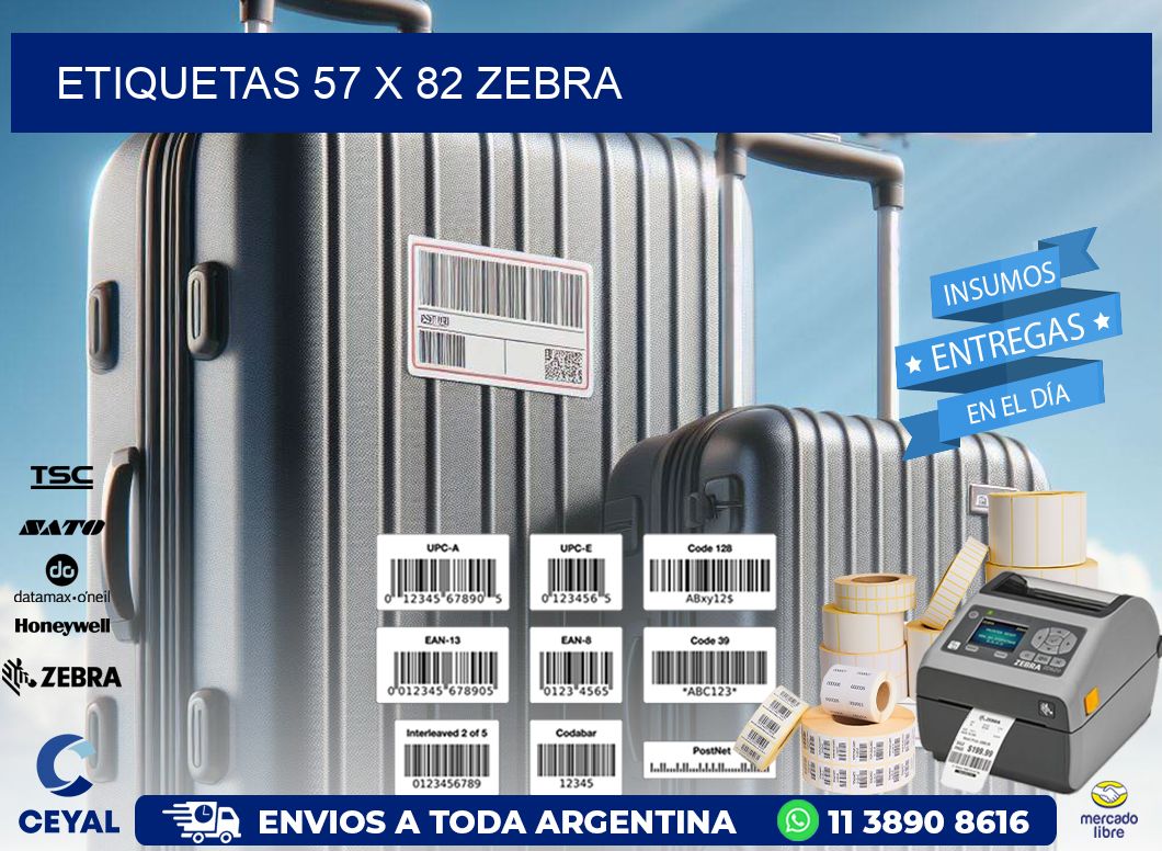 ETIQUETAS 57 x 82 ZEBRA