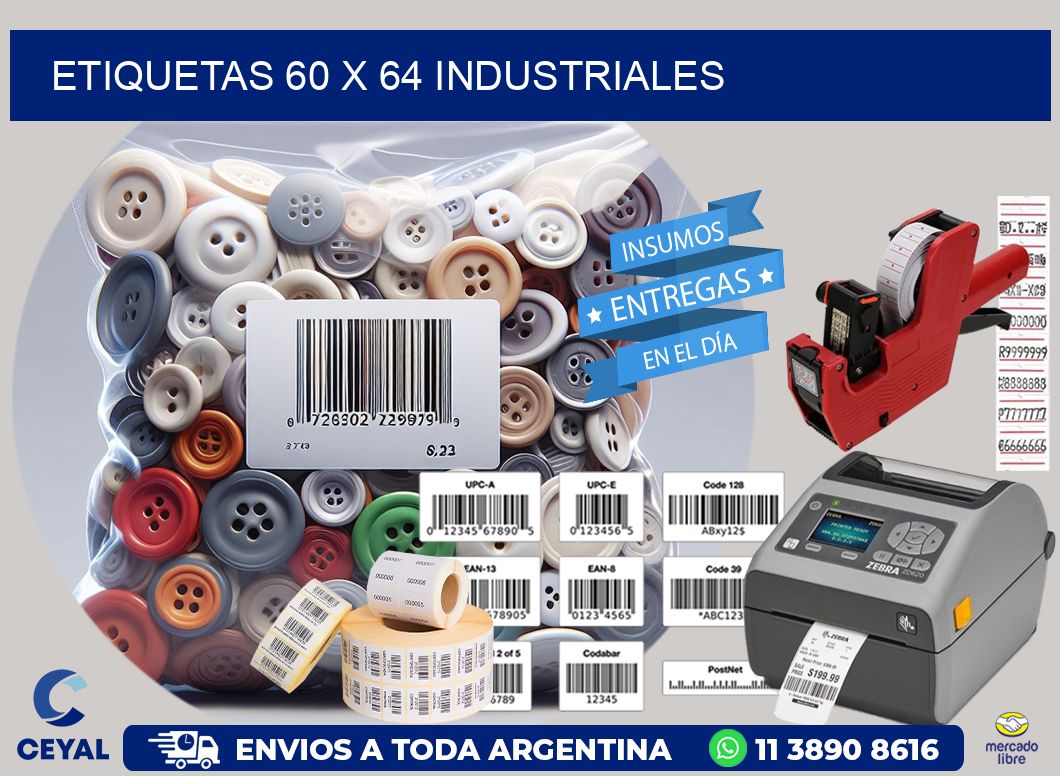 ETIQUETAS 60 x 64 INDUSTRIALES