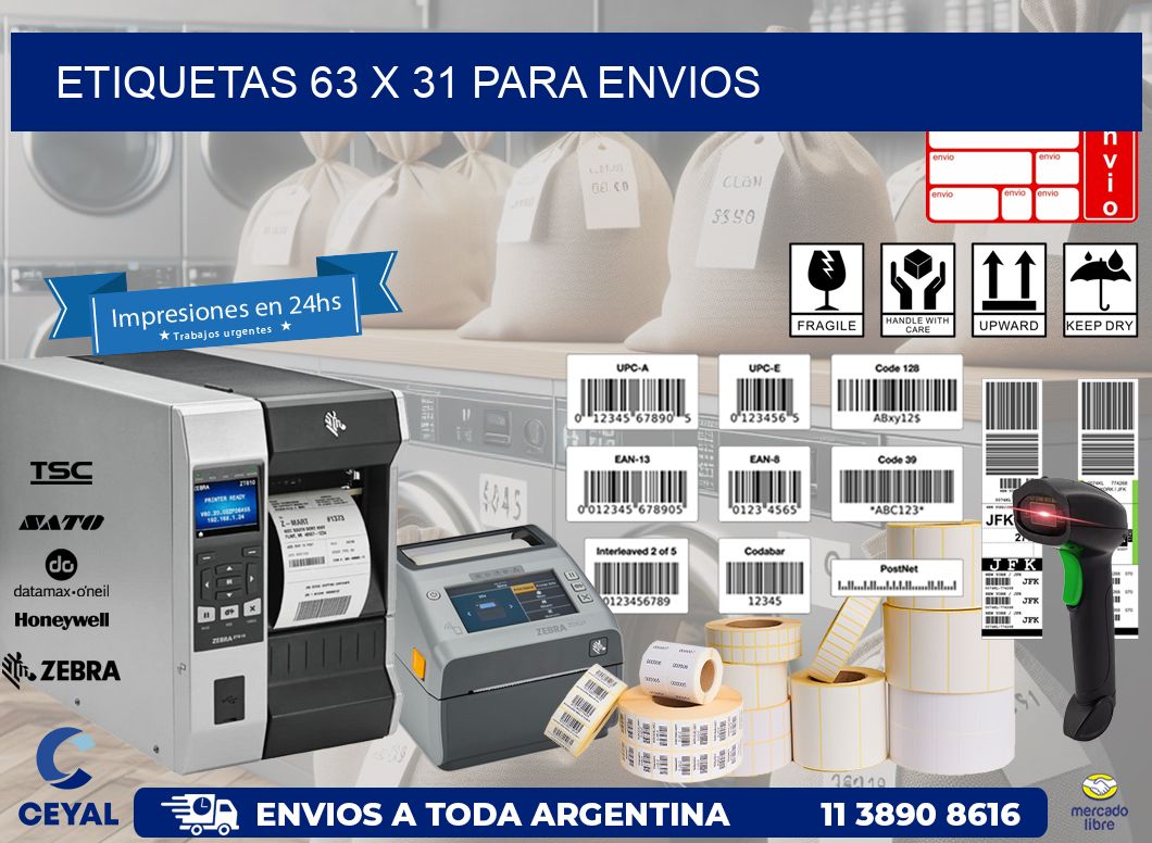 ETIQUETAS 63 x 31 PARA ENVIOS