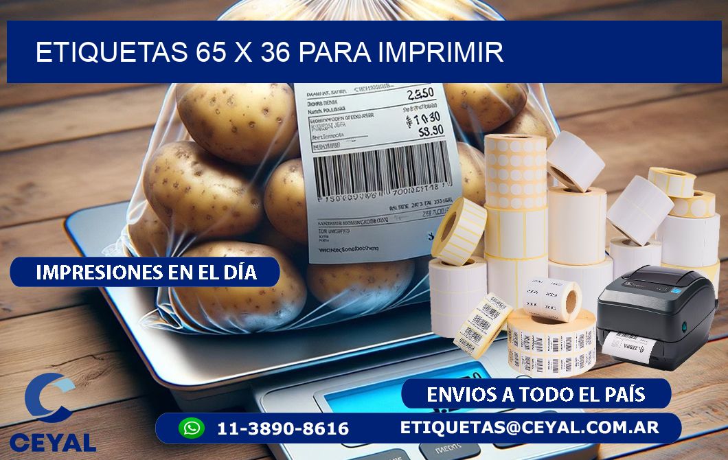 ETIQUETAS 65 x 36 PARA IMPRIMIR