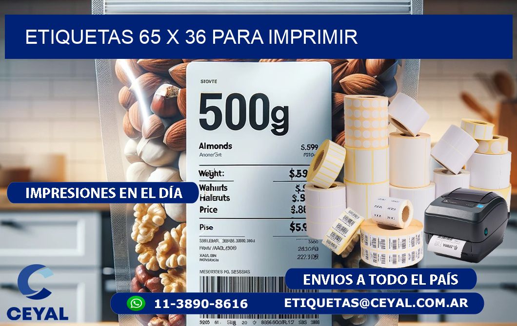 ETIQUETAS 65 x 36 PARA IMPRIMIR