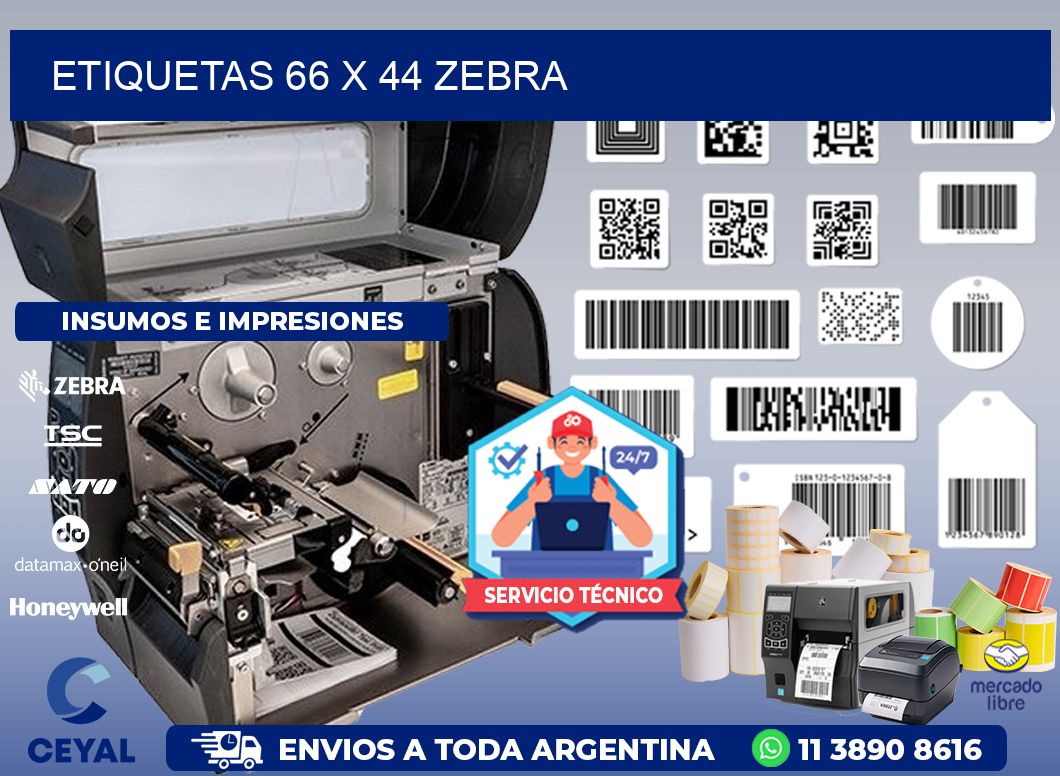 ETIQUETAS 66 x 44 ZEBRA