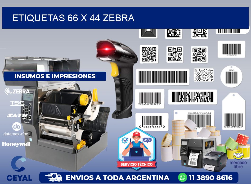 ETIQUETAS 66 x 44 ZEBRA