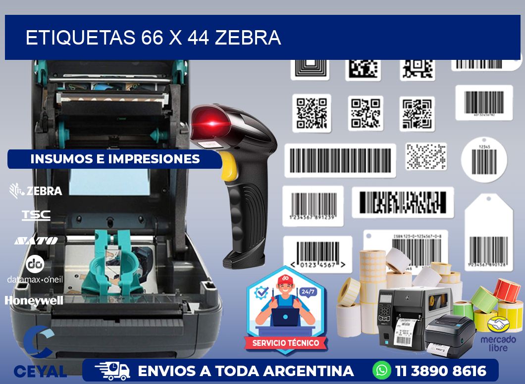 ETIQUETAS 66 x 44 ZEBRA