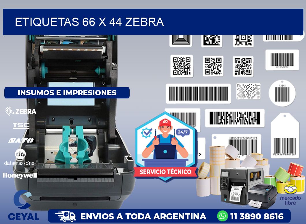 ETIQUETAS 66 x 44 ZEBRA