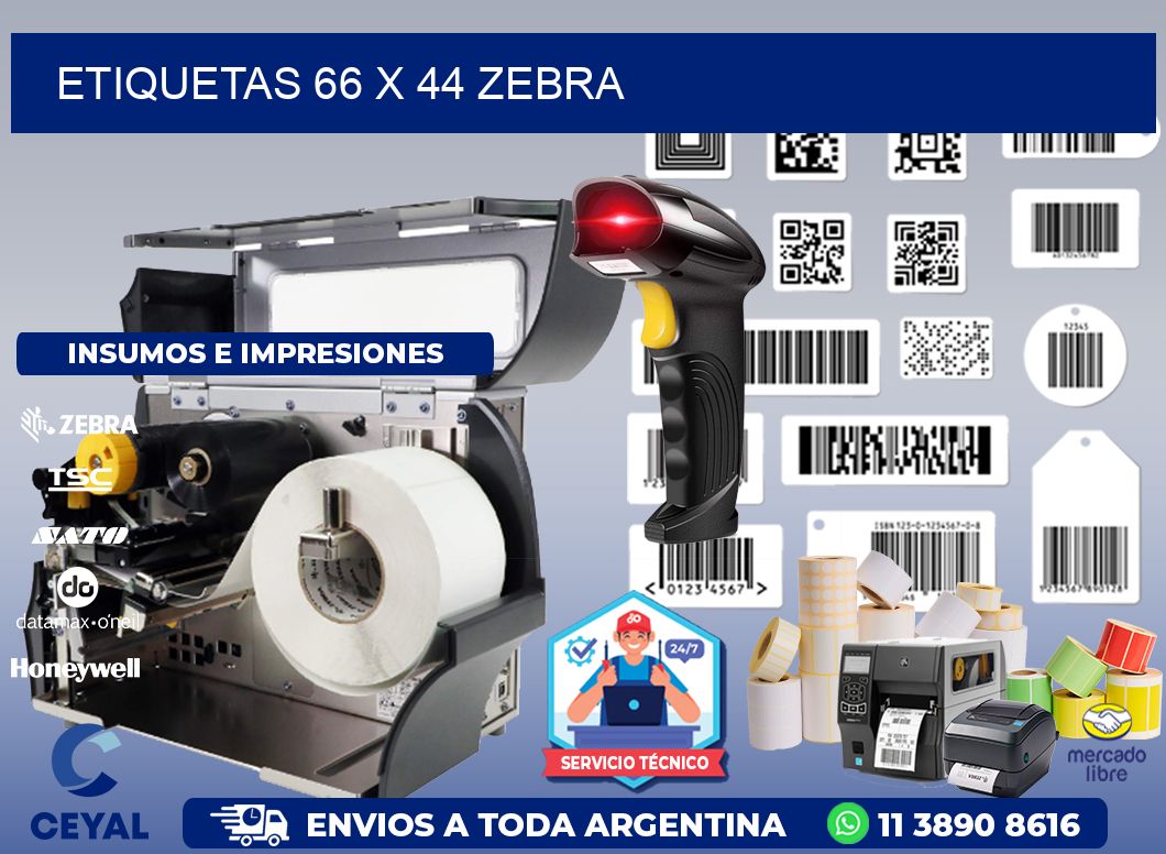 ETIQUETAS 66 x 44 ZEBRA