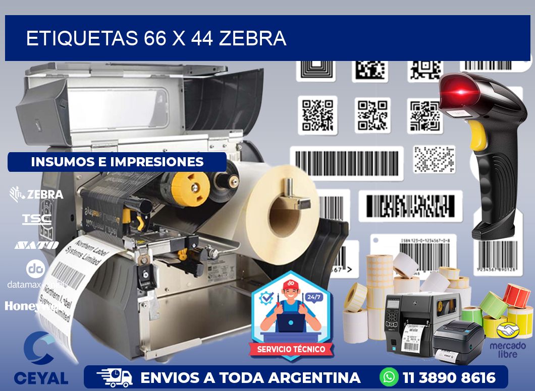 ETIQUETAS 66 x 44 ZEBRA
