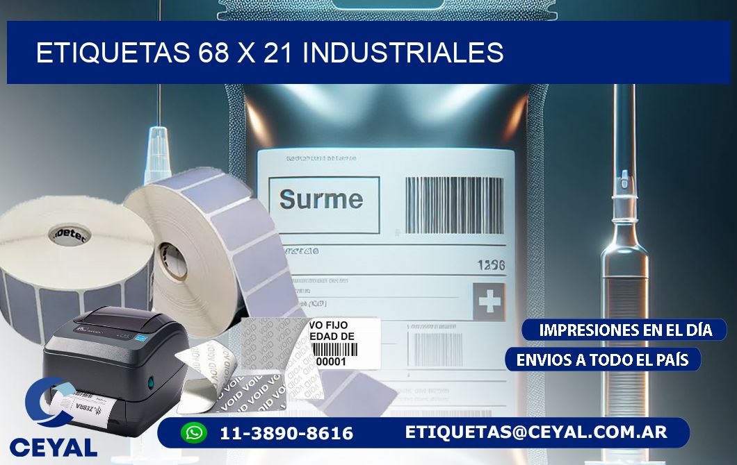 ETIQUETAS 68 x 21 INDUSTRIALES