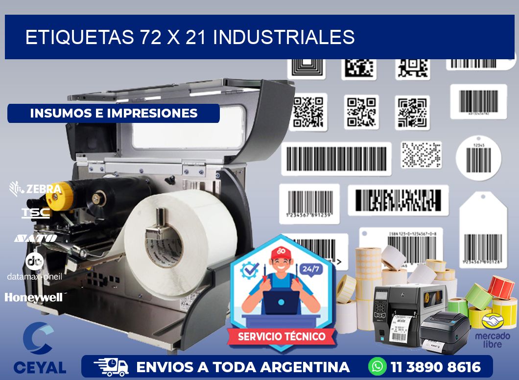 ETIQUETAS 72 x 21 INDUSTRIALES